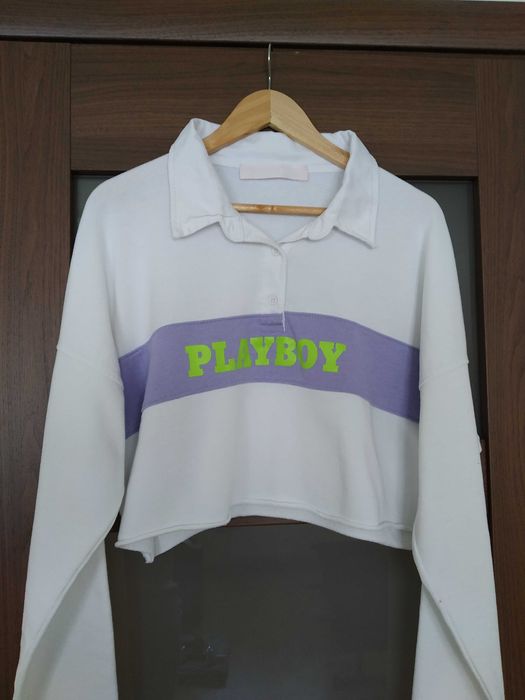 Biała krótka bluza Playboy, 48