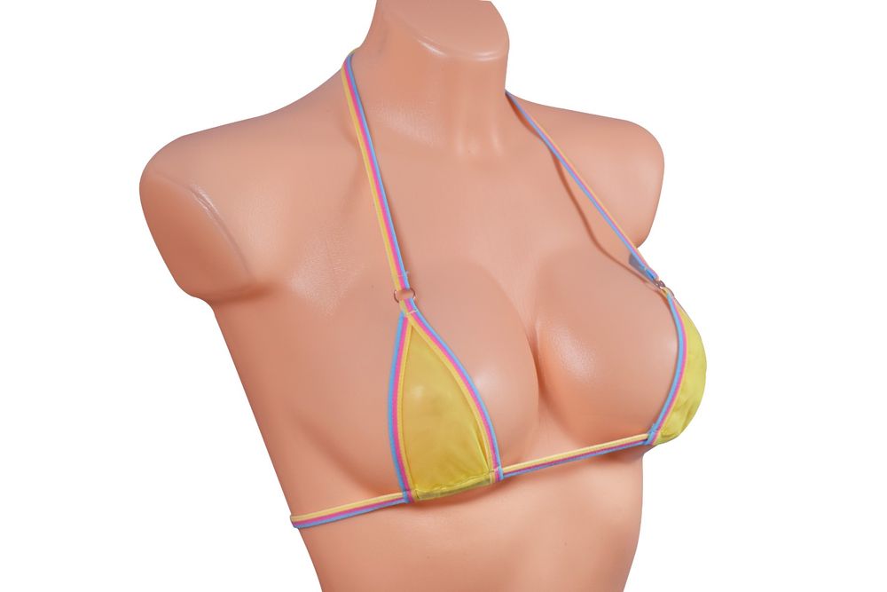 Verona Bikini kolorowe siatka prześwitująca dla odważnych plaża żółty