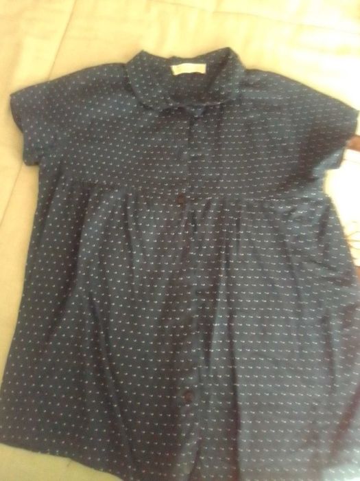 Camisa azul pintinhas brancas Zippy
