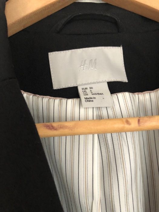 H&M marynarka żakiet czarny rozm 36 IDEALNY