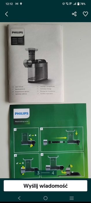 Wyciskarka wolnoobrotowa Philips HR 1946
