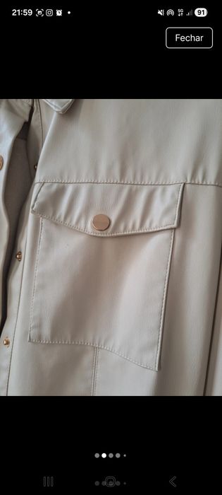 Camiseiro ecopele Zara bege xs