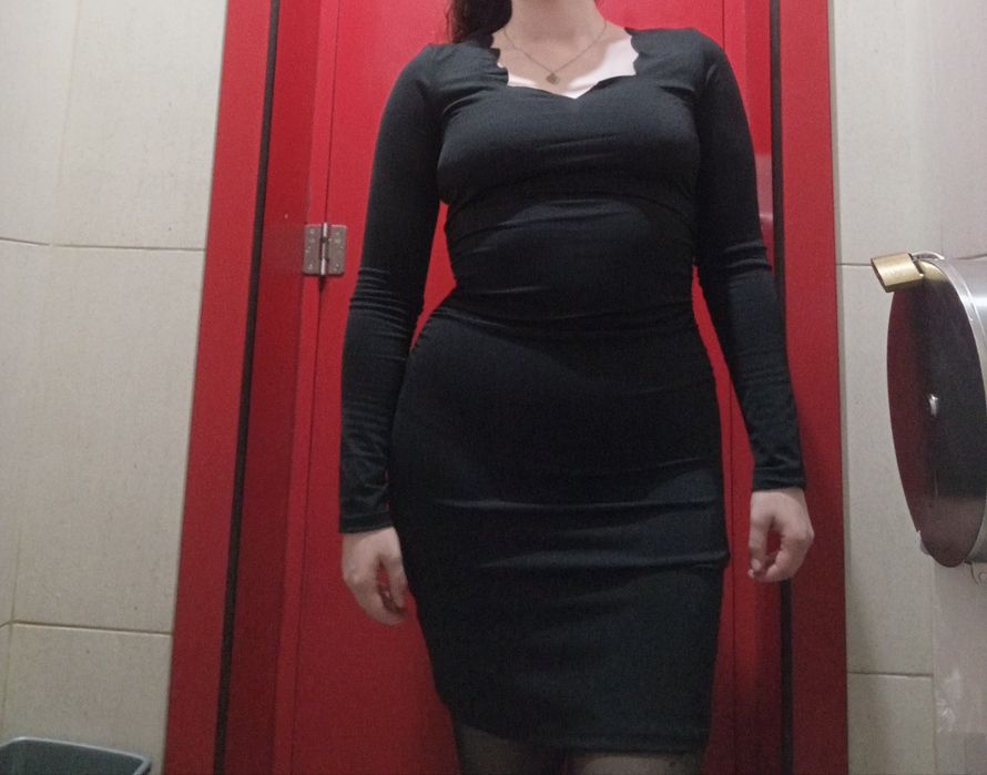 Vestido preto manga