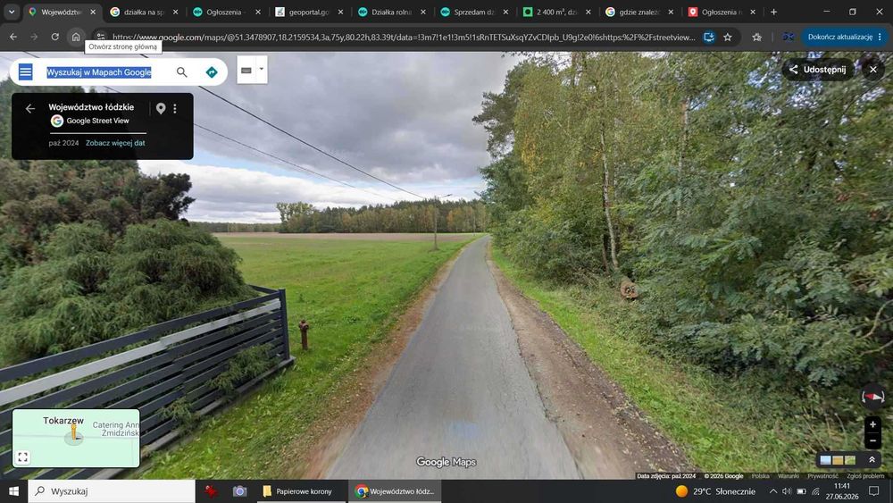 Działka rolna 5 i 6 klasy z WZ (bezterminowe) - pow. 7153m2