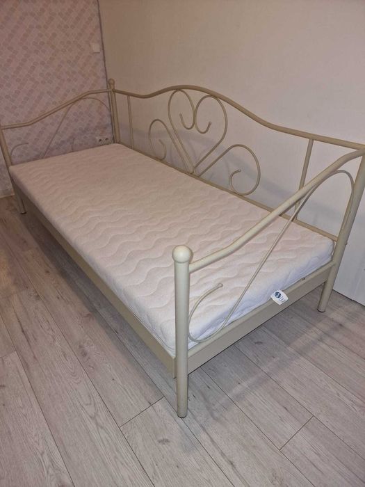 Łóżko Jysk Ringe 90 X 200 cm Kremowe + materac
