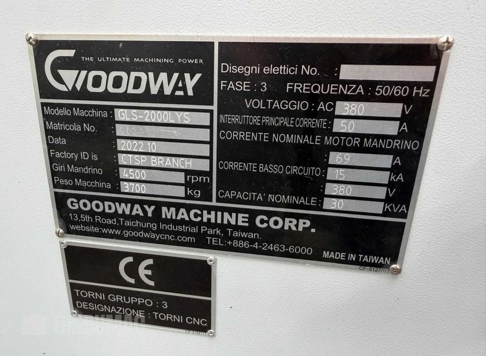 Tokarka CNC Goodway GLS-2000LYS - oś Y, przeciwwrzeciono (2022)