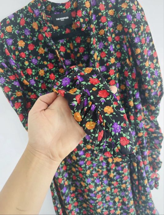 The Kooples Paris sukienka 100% jedwab silk seta kwiatuszki