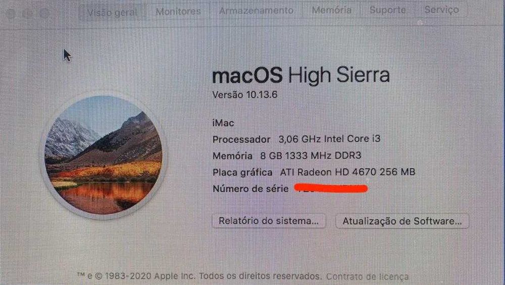 Imac 21.5” - Apple -  Intel i3. - 3.6 - Disco 500gb - RAM 8gb