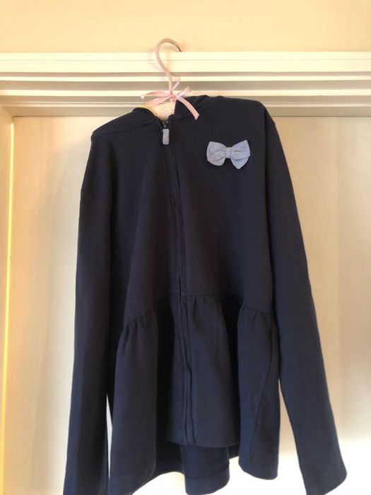 Sweat shirt com fecho casaco zippy azul tamanho 13-14 anos menina