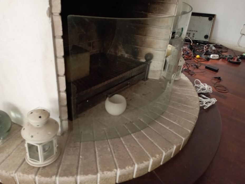 Vidro protetor de lareira