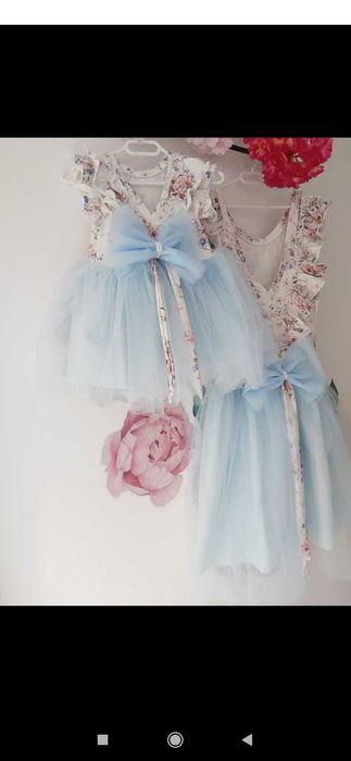 Sukienki mama i córka eleganckie tiul