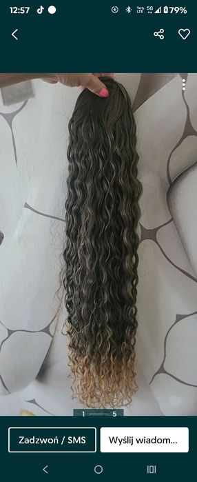 Kucyk koński ogon fale brąz/ombre 65 cm