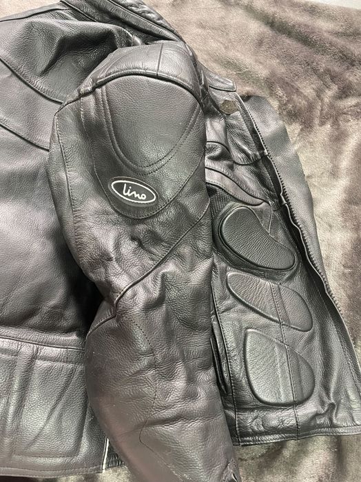 Jaqueta de couro legítimo com blindagem (motociclistas)