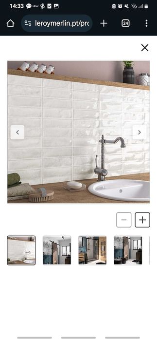 Azulejo branco LeroyMerlin para cozinha/casa de banho (7m2)