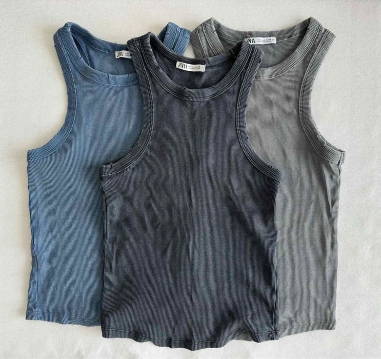 zara майки трикотаж, хлопок, размер xs–s