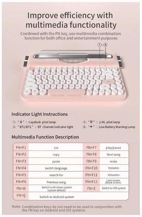 AJAZZ AF84 Teclado Retro Amarelo