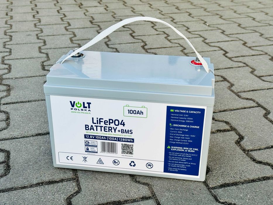 Akumulator Volt LiFePO4 12,8V 100Ah (100A) + BMS Bezobsługowy