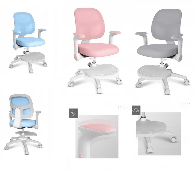 Krzesło obrotowe DZIECIĘCE Mark Adler Junior 5.0 podnóżek podłokietnik