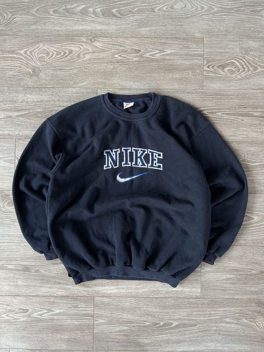 Vintage Sweter Bluza Sweatshirt Nike Cental Logo Wyszyte USA Style