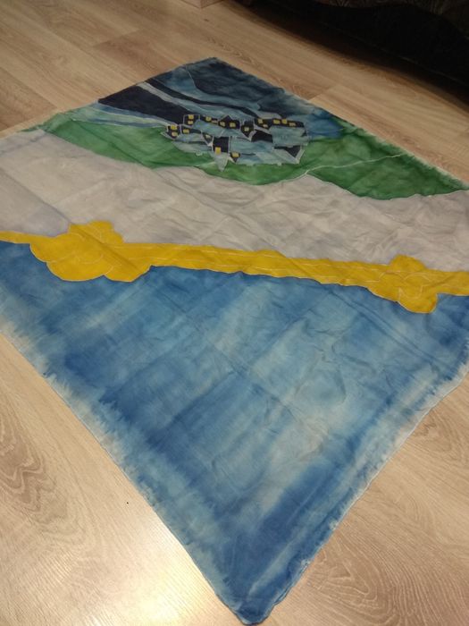 Jedwab Ręcznie Malowana grafika J.Echelma Chusta