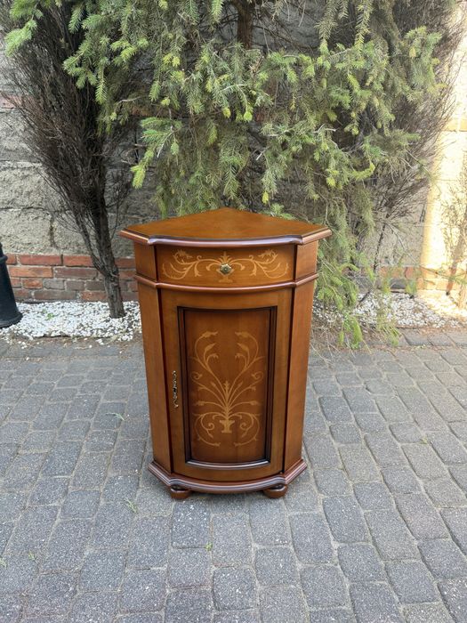 Stylowa Szafka Narożnikowa Komoda Intarsja Kwietnik Narożniak Po Renowacji