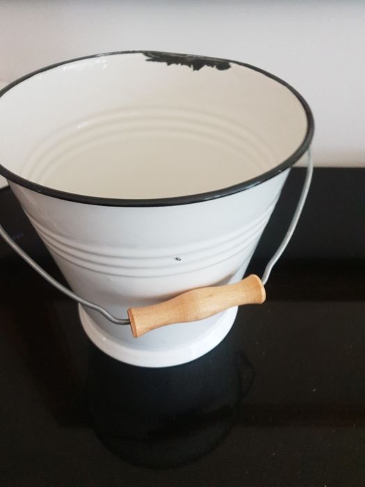 Vintage retro  wiaderko wiadro postarzane doniczka naczynie metalowe