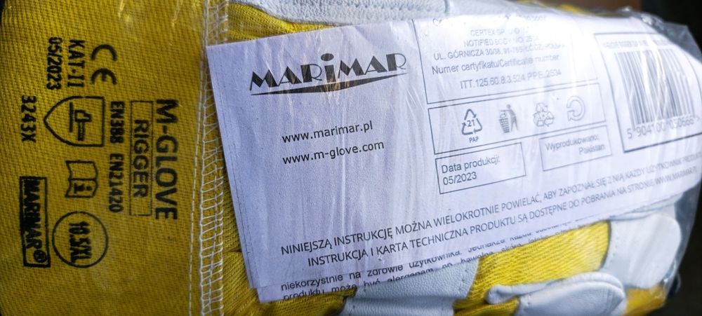 Rękawice ochronne M-GLOVE RIGGER YELLOW 10par