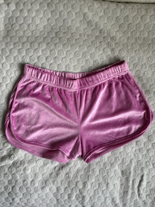 Велюрові рожеві монограмні шорти juicy couture