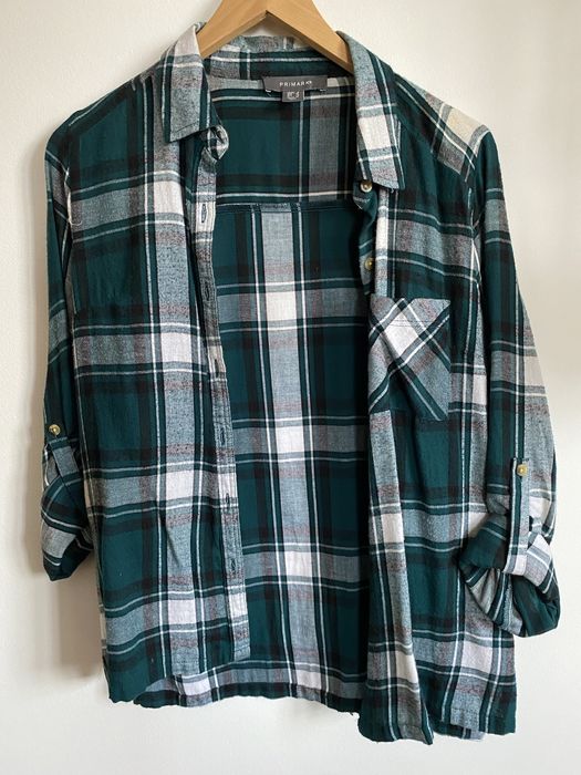 Camisa xadrez tons verde Primark