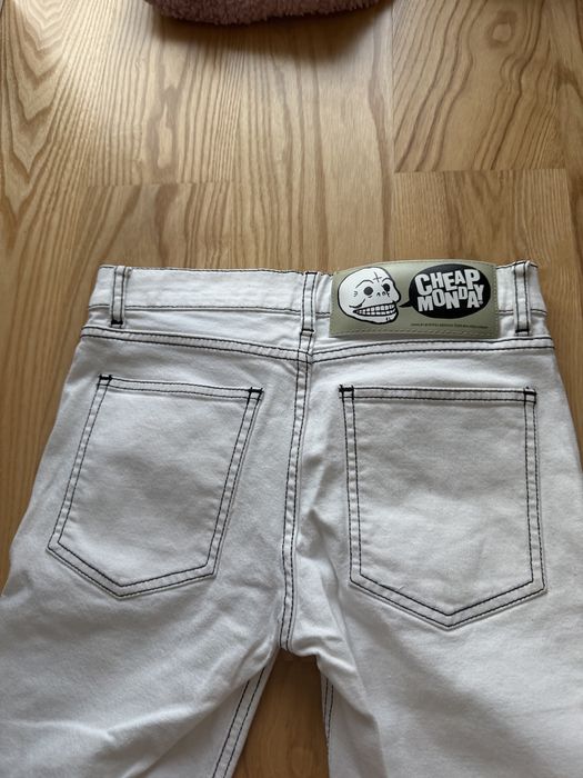Białe spodnie jeansy Cheap Monday rurki 27/34 XXS y2k vintage
