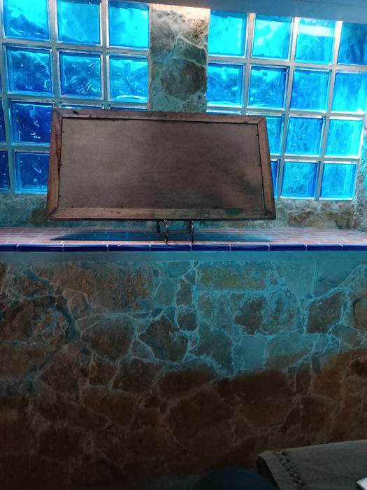 Quadro, c/ estampa vintage da" Santa Ceia"