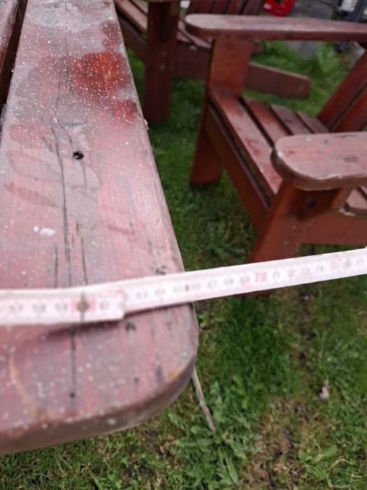 Drewniany komplet ogrodowy