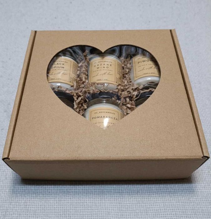 Zestaw Prezentowy Świece Sojowe Zapachowe 6x143ml Serce