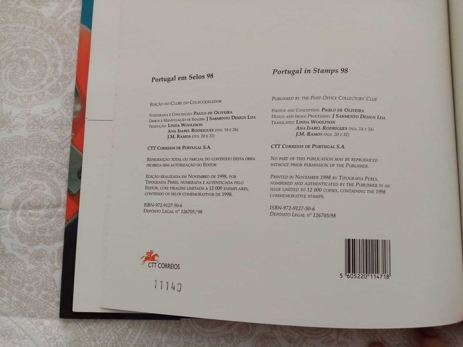 Livro CTT Portugal em Selos 1998