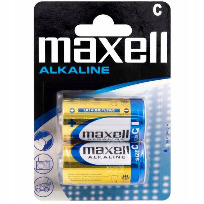 Maxell LR14 1.5V 2szt baterie R14 C alkaliczne alkaline mocne grube