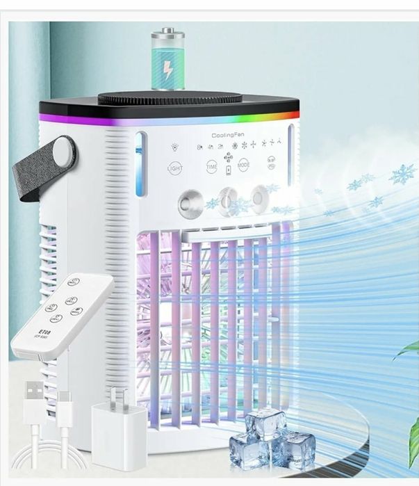 CoolingFan CF-530 Портативний кондиціонер/вентилятор повітря з розпилювачем, таймером, світлом, портативний, з вентилятором