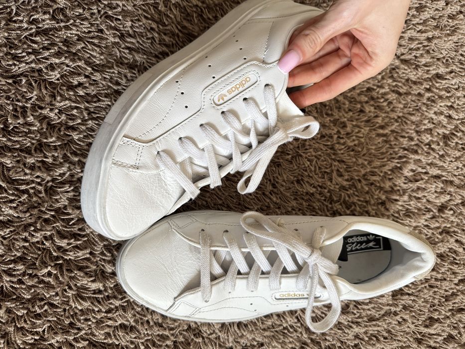 skórzane sneakersy Adidas sleek 38