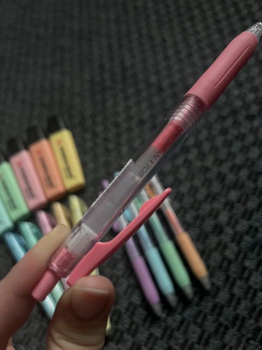 Zestaw stabilo boss pastel, pilot frixion długopisy zebra sarasa cli