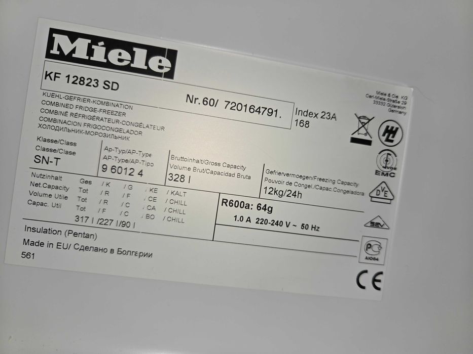 Lodówko zamrażarka Miele 180 /60 cm! Gwarancja! 328 l Tanio.Po serwisie!