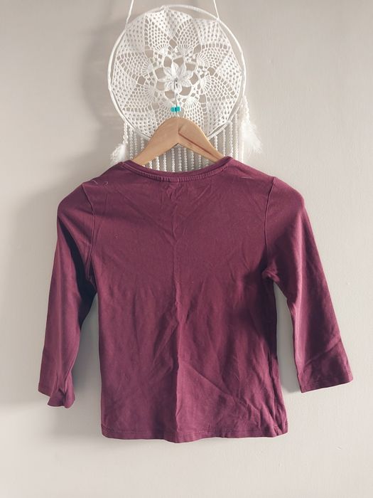 Bluzka H&M S, 36 rękaw 3/4 burgundowa fioletowa