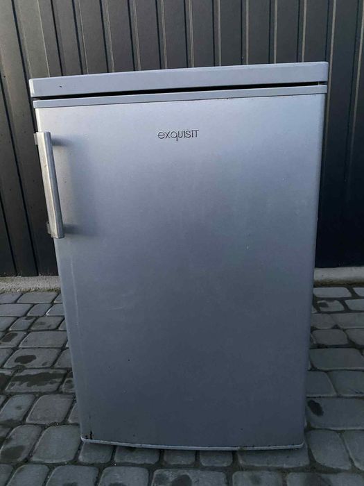 Piękna srebrna lodówka 85cm Niemiecka Exquisit.Gwarancja.Transport.