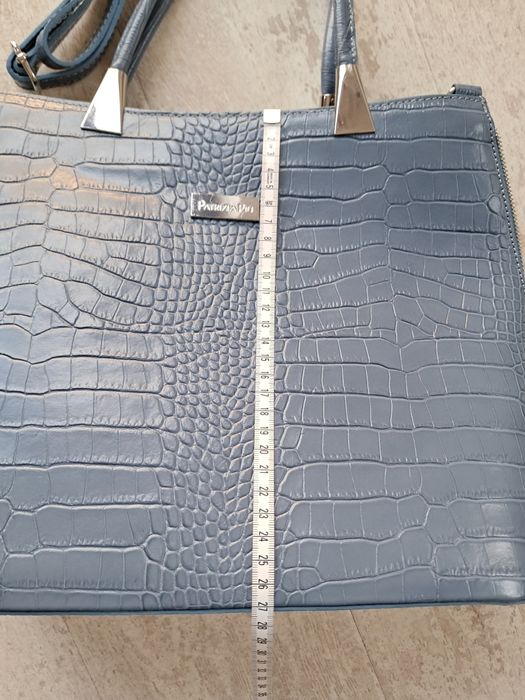 Niebieska torebka skóra naturalna Patrizia Piu