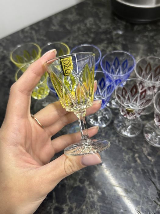 Винтаж Рюмки 30 мл Хрусталь Reims Арлекин Франция