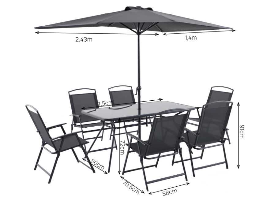 Conjunto de MESA e CHAPÉU de Jardim