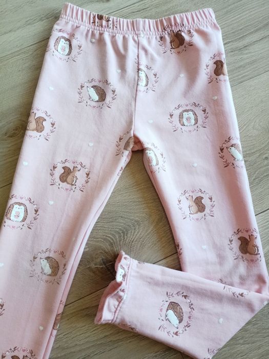 Legginsy getry dziewczęce różowe z jeżem na meszku 122