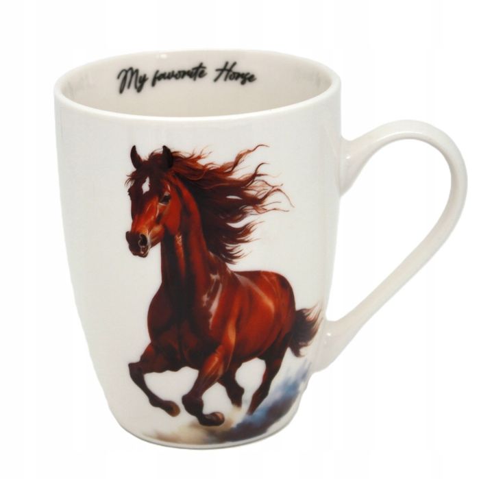cudowny kubek porcelana kostna arabski koń queen isabell 350ml.