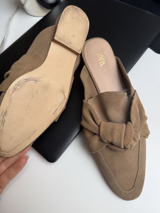 Klapki damskie beżowe Zara 39