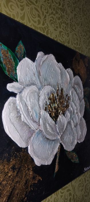 Картина маслом пион