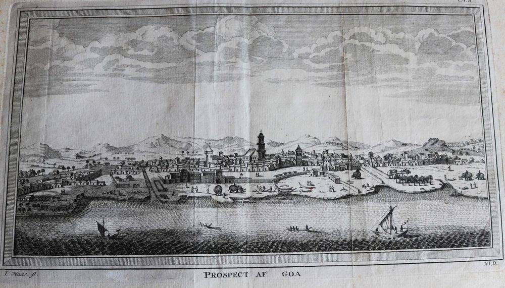 GOA «Prospect af Goa» gravura de I. Haas cc 1754 Bellin