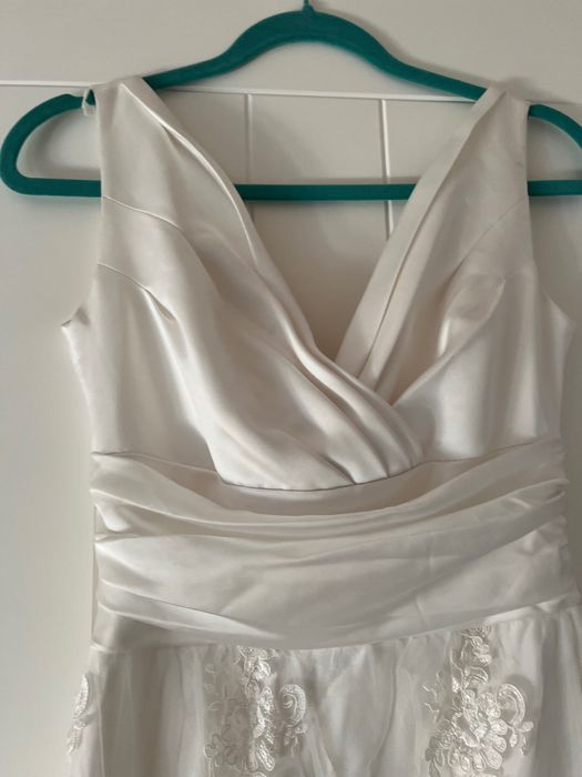 Suknia ślubna jedwab koronka rozmiar S